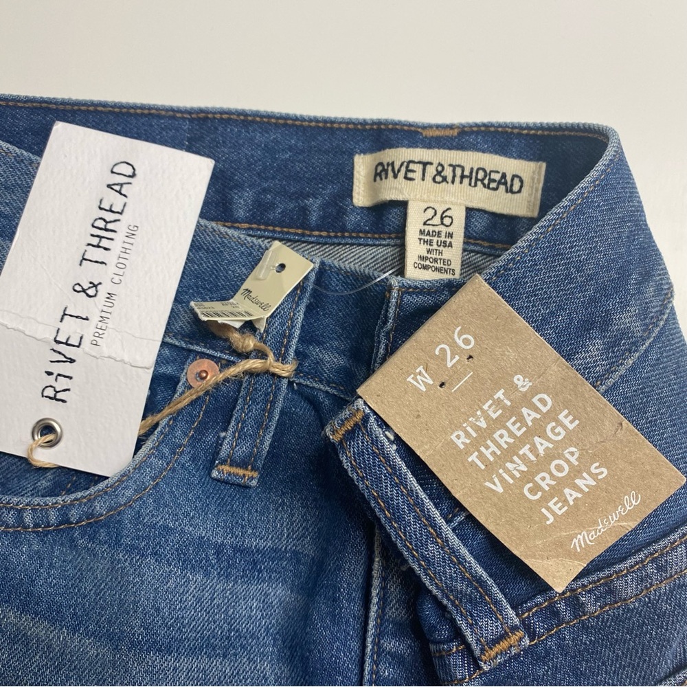 Madewell Rivet & Thread Perfect Vintage Crop Jeans - Size 26 - Picture 8 of 10